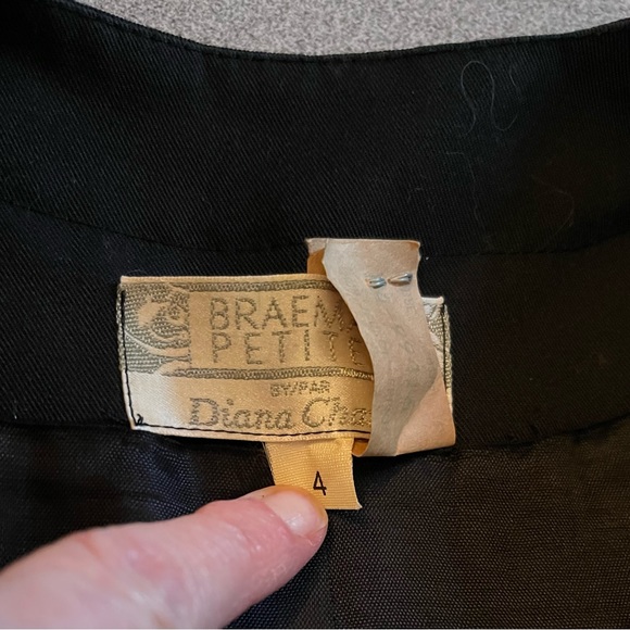 Vintage Braemar By Diana Charles Black Dress Size 4 - Picture 6 of 12